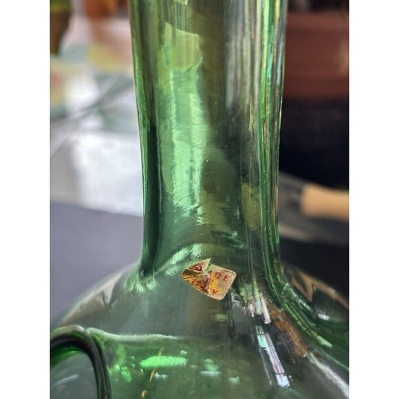 Vintage Hand Blown Italian Green Glass DecanterCarafe,Chamber Chiller & stopper - Picture 7 of 16